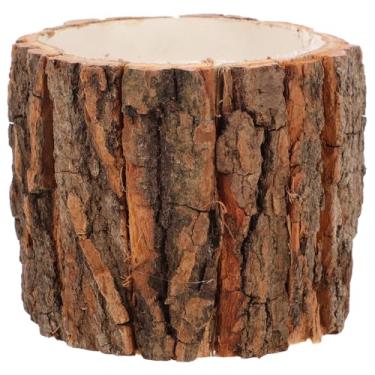 Imagem de ARTIBETTER Vaso de casca de casca, 2 peças, casca de madeira, vasos de plantas suculentas naturais para plantas de interior, vaso rústico de toco de árvore, balde de fazenda para decoração de arte de