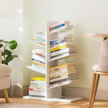 Imagem de Estante vertical alta e estreita para pequenos espaços, prateleira de livros para quarto, sala de estar, escritório, escada, estante, suporte