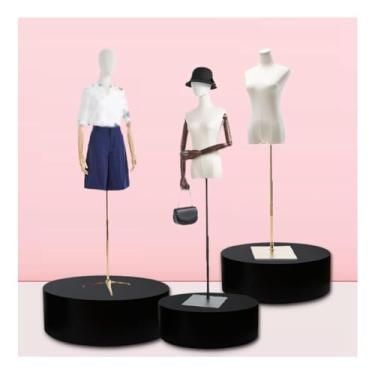 Imagem de Suportes de exibição para loja de roupas e boutiques e loja de noivas, suportes de pedestal cilíndricos caixas de base de plataforma para manequim/sapato/bolsas/figuras show (cor: preto, tamanho: 40 x