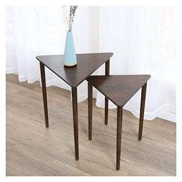 Imagem de Conjunto de 2 mesas de centro triangulares modernas e minimalistas para sala de estar, mesas centrais de varanda