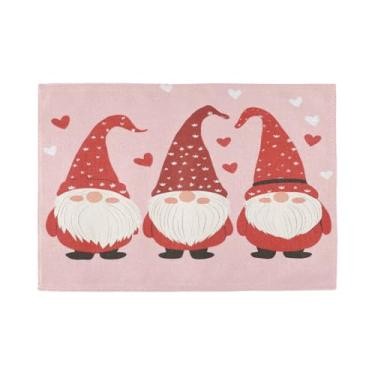 Imagem de Burbuja Jogo americano Valentine Gnomos, conjunto de 4, tapetes de mesa laváveis antiderrapantes, resistentes ao calor, para cozinha, mesa de jantar, ambientes internos e externos