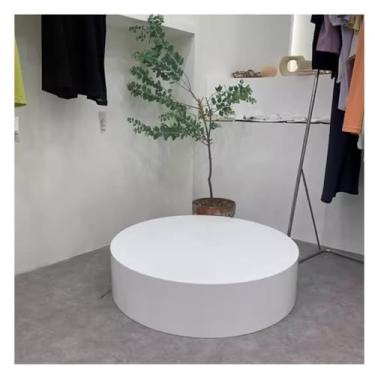 Imagem de Mesas de exibição de loja de roupas, elevador de exibição de boutique - suporte de pedestal de cilindro redondo, prateleiras de rodapé de cilindro de exibição bancadas para coleção/manequim/figuras