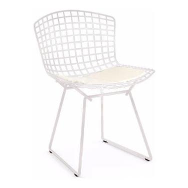 Imagem de Cadeira Bertoia Branca Com Assento Branco