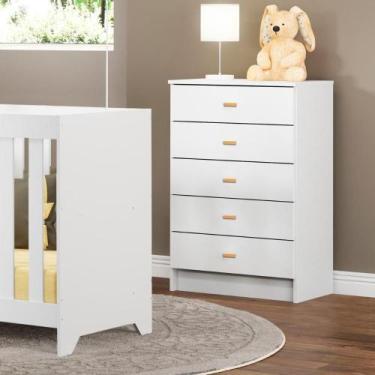 Imagem de Cômoda Ditália 5 Gavetas Bb-120 Branco - DITÁLIA MÓVEIS