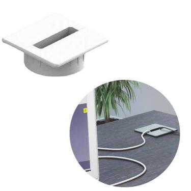 Imagem de Passa Cabos Quadrado Branco Qtmov