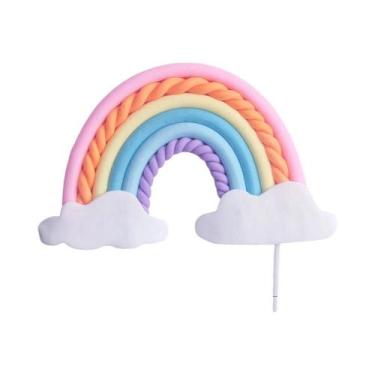 Imagem de Topo De Bolo De Unicórnio Com Arco-íris Para Meninas, 9 Peças, Decoraç