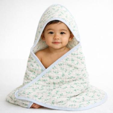 Imagem de Toalha Banho Bebê Fralda Macia Soft Capuz Menino Menina Neutro 100% Al