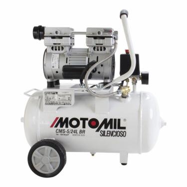 Imagem de Compressor de Ar Silencioso Motomil CMS-5-24BR 120PSI 750W 141L-h Branco 220V 28CM