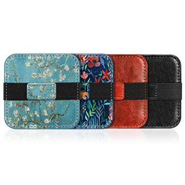 Imagem de Fintie Almofada de limpeza de tela, lenços de pano macio para iPad, iPhone, MacBook, tablets, tela de laptop, limpador de tela com tira elástica, pacote com 4 (Blossom+Jungle Night+Brown + Preto)