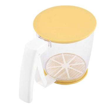 Imagem de Peneira de farinha, coador de farinha de plástico em pó, suprimentos de cozimento, ferramentas de farinha com tampa para cozinhar/assar pastelaria, para padeiro ideal