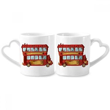Imagem de Conjunto de canecas de porcelana para casal, país da Grã-Bretanha, de cerâmica para amantes de coração