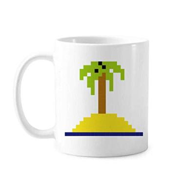 Imagem de Summer Sail Coconut Tree Caneca Pixel Cerâmica Café Porcelana Utensílios de Mesa
