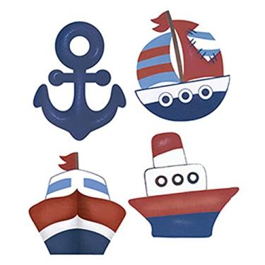 Imagem de Aplique MDF e Papel Litoarte 3 cm - Modelo APM3-259 Barco, Navio e Âncora