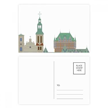 Imagem de Cartão postal de aniversário e prédios de cidades do Canadá, conjunto de cartões postais de aniversário