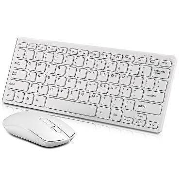 Imagem de Conjuntos de acessórios de computador mc saite k05 mouse sem fio + conjunto de teclado branco