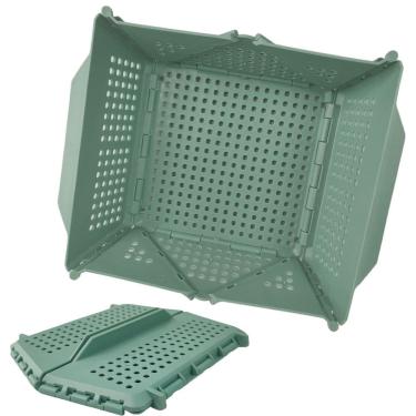 Imagem de Cesta Secar Frutas Verduras Vegetais Dobravel Porta Objetos Pia Cozinha Copa Fruteira Organizador Lava