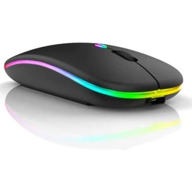 Imagem de Mouse Sem Fio Recarregável Wireless Led Rgb Ergonômico 2.4gh - TATA MI