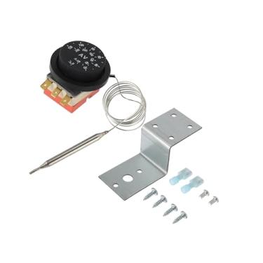 Imagem de Hihaha Kit controlador de termostato de ventilador de radiador elétrico de 12 V Interruptor de controle de temperatura de expansão líquida para material durável de carro