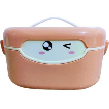 Imagem de Pote Lanche Marmita Lancheira Infantil C Divisórias Cor Rosa - Isanog