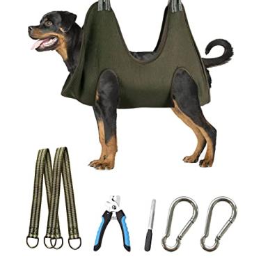 Imagem de Kkiimatt Arnês De Rede Para Cuidados Com Animais De Estimação 10 Em 1 Com Cortador/Aparador De Unhas, Lixa De Unhas, Pente, Rede Para Unhas De Cachorro, Estilingue Para Cuidados Com Cães Para Aparar/C
