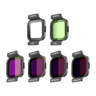 Imagem de RCstyle Conjunto de 6 filtros ND para DJI Flip, filtros de lente protetora de câmera cardan multirevestidos para acessórios DJI Flip (CPL, UV, ND8PL, ND16PL, ND32PL, ND64PL)