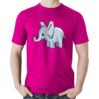 Imagem de Camiseta Algodão Elefante Bebê - Foca na Moda, Rosa, GG
