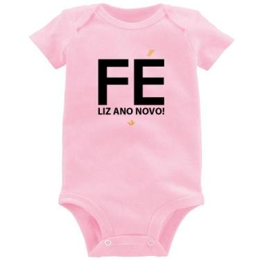 Imagem de Body Bebê Fé liz ano novo! - Foca na Moda, Rosa bebê, G