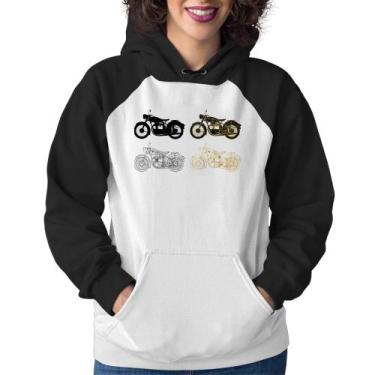 Imagem de Moletom Feminino Motorcycle Vector - Foca na Moda, Branco, Preto, G