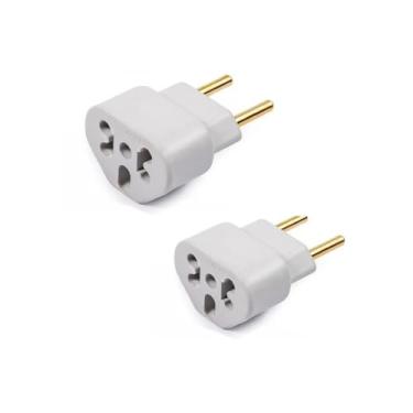 Imagem de Adaptador Tomada Universal 10A/20A - Kit 2 Benjamin para Tomada Padrão Novo e Antigo - Para Eletrodomésticos, Computadores, Carregadores, Secadores, Airfryer - Bivolt (110V/220V)