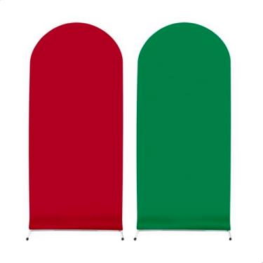 Imagem de Painel Romano Liso Dulpla Face 2mx1m Sistema Veste Fácil (VERMELHO E VERDE)