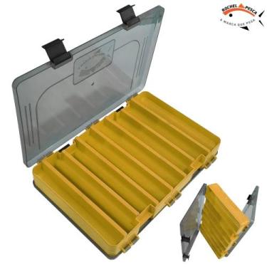 Imagem de Estojo duplo rochel pesca amarelo c/tampa fluor fume