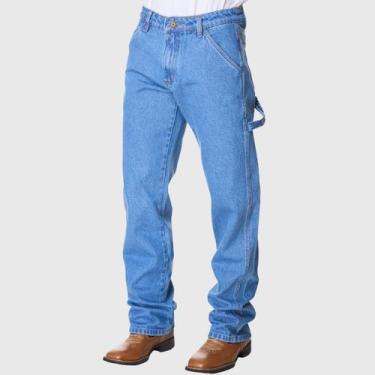 Imagem de Calça Masculina HNO Jeans Carpinteira Country Reforçada Azul Claro, 40