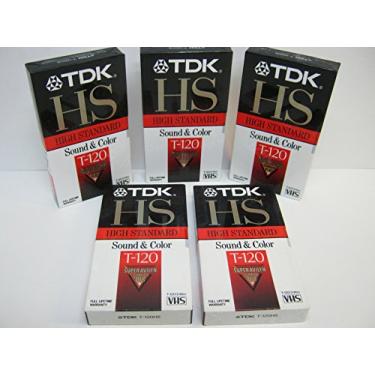 Imagem de TDK HS T-120 High Standard VHS Pacote com 5