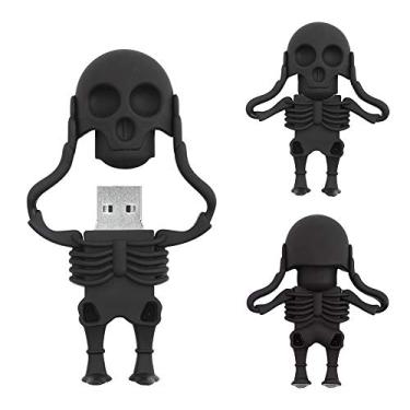 Imagem de Pen Drive USB Flash Drive Cartoon Esqueleto em Formato de Memória, BorlterClamp Pen Drive Cool Presentes Incríveis, black-32GB, 32GB