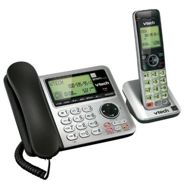 Imagem de VTech CS6649 expansível com fio / sem fio sistema de telefone com sistema de atendimento-Caller ID / chamada em espera & Handset / base Speakerphones