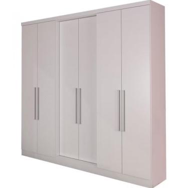 Imagem de Guarda Roupa Casal Bartira Napoli Up 6 Portas 4 Gavetas Branco