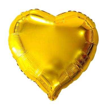 Imagem de Balão Metalizado Coração Dourado - 20 Polegadas