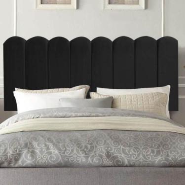 Imagem de Painel Estofado Luxo Nuvem Alanis 160cm Queen Size Para Cama Box mater