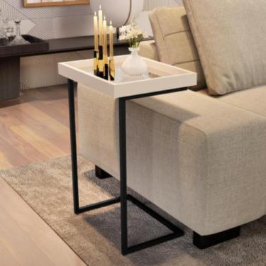 Imagem de Mesa de Apoio com Pés de Ferro India Perola Preto - CASA H
