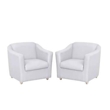 Imagem de Kit 2 Poltronas Bia Decorativa Reforçada Recepção Clinica Salão Sala De Estar Courino