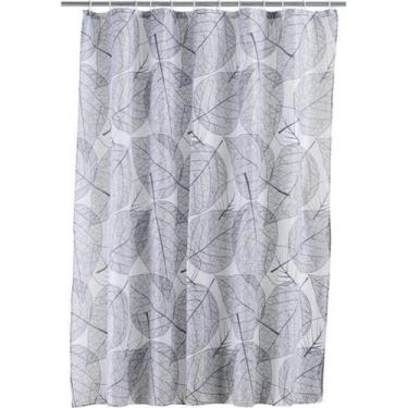 Imagem de Cortina De Banho Folhas Cinza 180X180 Cm - Just Home Collection