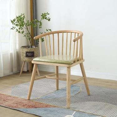 Imagem de Cadeira De Jantar De Madeira Sólida, Cadeira De Jantar De Casa De Meados Do Século, Com Assento Acolchoado E Pernas De Madeira Sólida Para Sala De Estar De Balcão, Sala De Jantar D, D