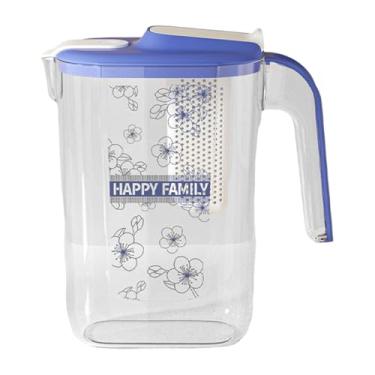 Imagem de Ioensy Jarra de água para porta de geladeira com tampa, cafeteira de infusão fria transparente, multiuso, 2200ml, chaleira, jarra de água para casamentos e, Azul