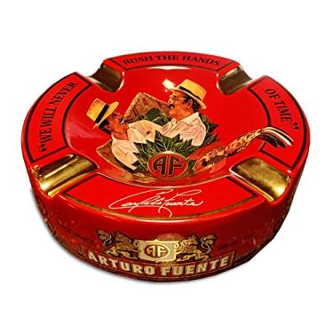 Imagem de Cinzeiro de charuto de porcelana Arturo Fuente grande de 23 cm de edição limitada vermelho