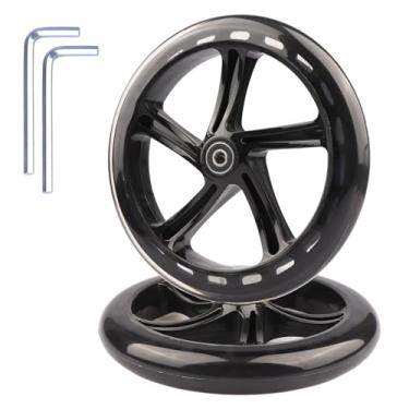 Imagem de Gladeer Pacote com 2 rodas de substituição de scooter de 200 mm - rodas de 20 cm para Razor A5, Lascoota, infantil, jovem, adulto (preta)