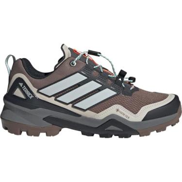 Imagem de adidas Tênis feminino Terrex Skychaser Gore-tex para caminhada, Earth Strata/Cinza/Semi Flash Aqua, 38