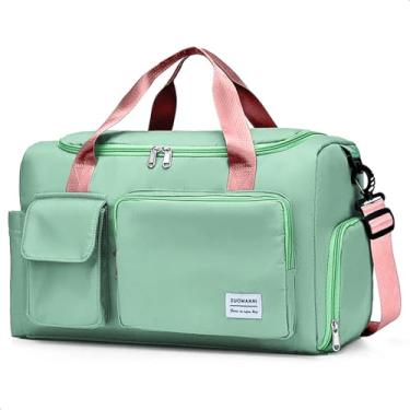 Imagem de Bolsa Feminina de Viagem Grande 30L – Mala de Bordo 10kg Dobrável com 5 Compartimentos, Alça Transversal, Ideal para Academia, Passeios, Maternidade e Fim de Semana (Preto)