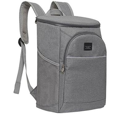 Imagem de Mochila térmica leve e térmica à prova de vazamento, macia, grande capacidade para homens e mulheres para piqueniques, acampamento, caminhada, Ciclismo, Cinza claro, 26/20/37CM