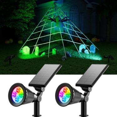 Imagem de Holofotes solares FALOVE, pacote com 2, mudança de cor, à prova d'água