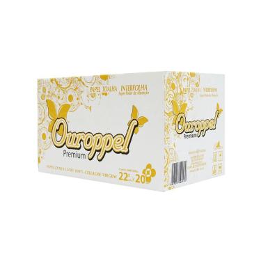 Imagem de Papel Interfolha 100% celulose 22,5 x 20cm 2 dobras FS Ouroppel c/2.000 folhas